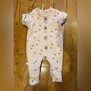 Childhoods one piece, pink with bows, 3-6 months